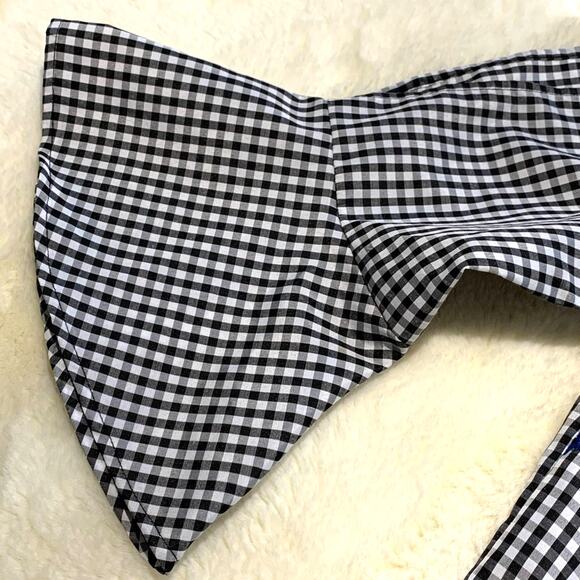 Alyx Blouse Top Black White Blue Floral Check 3/4 Bell Sleeves Blouse Medium NEW - Picture 3 of 9